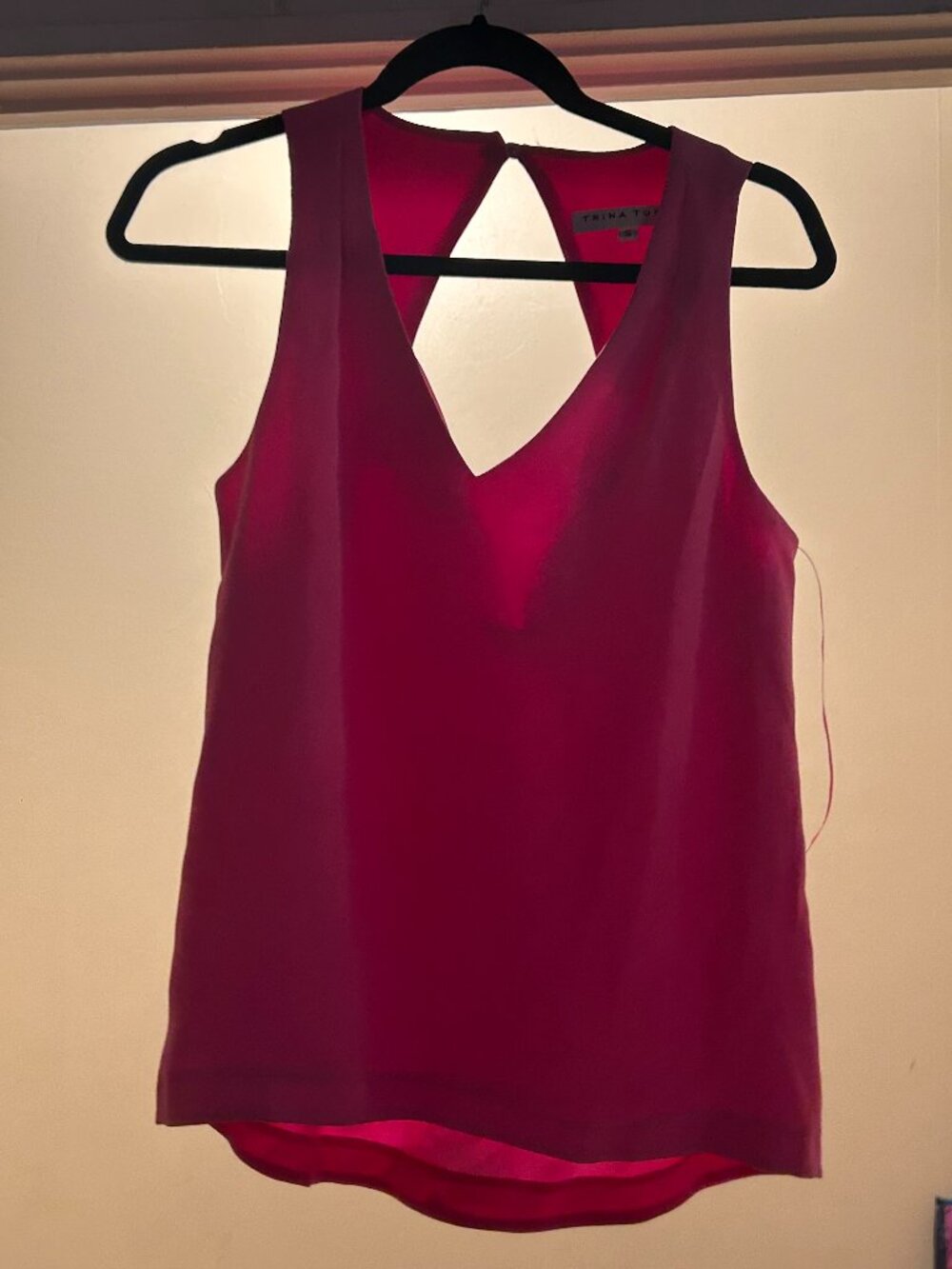 Trina Turk 'Haipo' Sleeveless Draped-Side Crepe Top, Wildflower